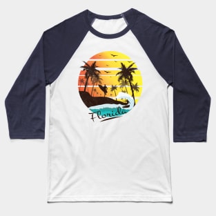 Florida Sunshine State Retro Summer Tropical Beach T-shirt Baseball T-Shirt